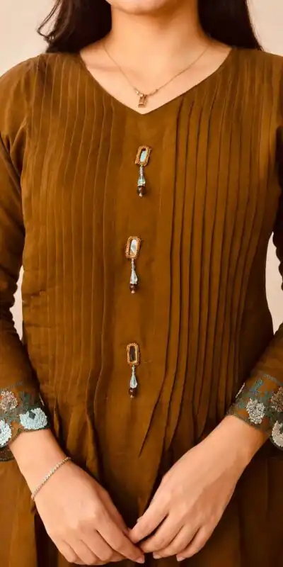 DIVA 181 Brown Mal Chanderi Salwar Suit Perfect for Wedding, Party, Baisakhi, Housewarming, Sangeet – Introductory Price ₹2299. Delivery 4-6 Working D | Jump Suits, Straight Suits, Casual Suits, Creative suits, Designer Suits, Palazzo Suits, Party Wear Suits, Patiala Suits, Salwar suit