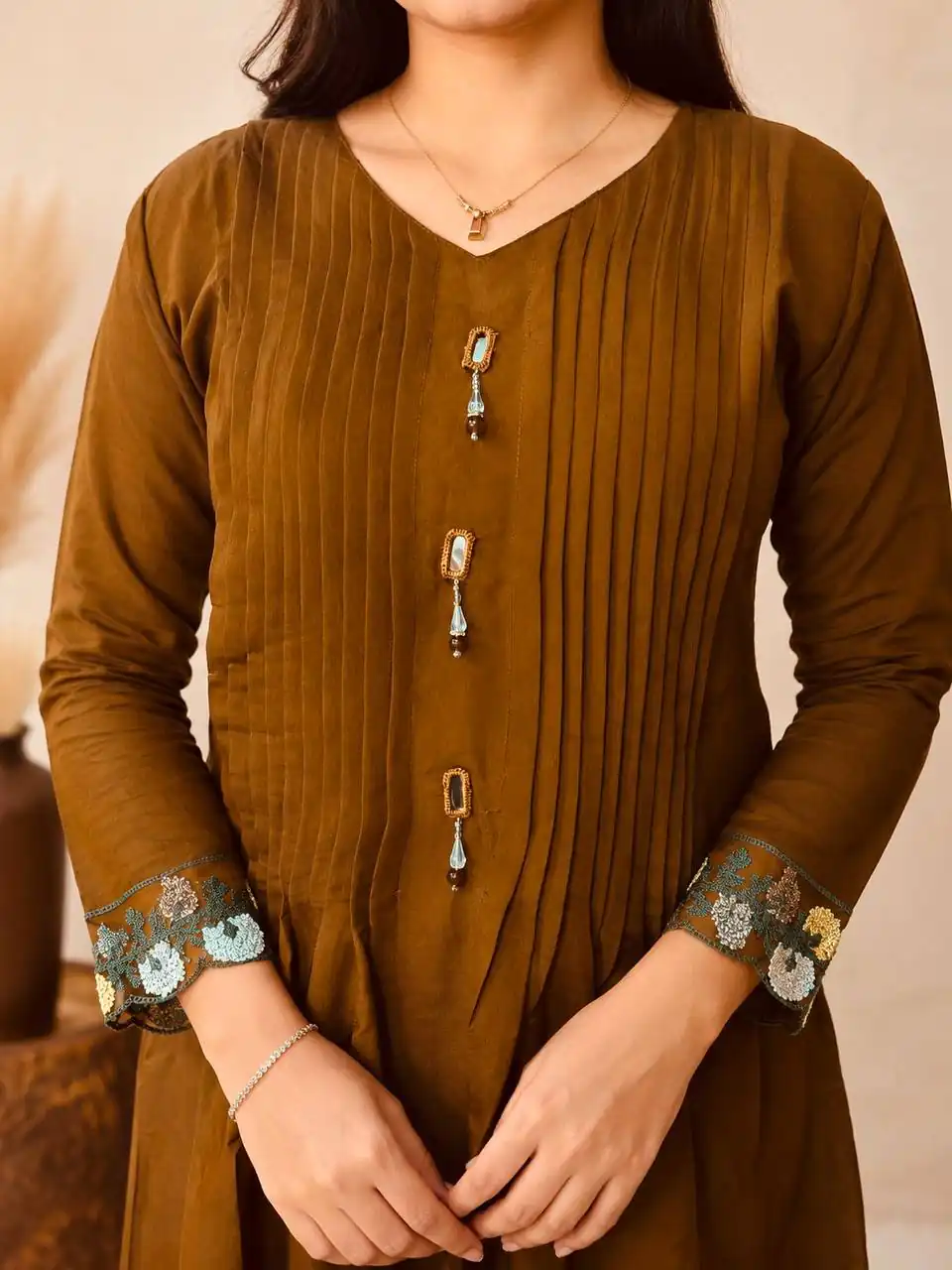 DIVA 181 Brown Mal Chanderi Salwar Suit Perfect for Wedding, Party, Baisakhi, Housewarming, Sangeet – Introductory Price ₹2299. Delivery 4-6 Working D | Jump Suits, Straight Suits, Casual Suits, Creative suits, Designer Suits, Palazzo Suits, Party Wear Suits, Patiala Suits, Salwar suit