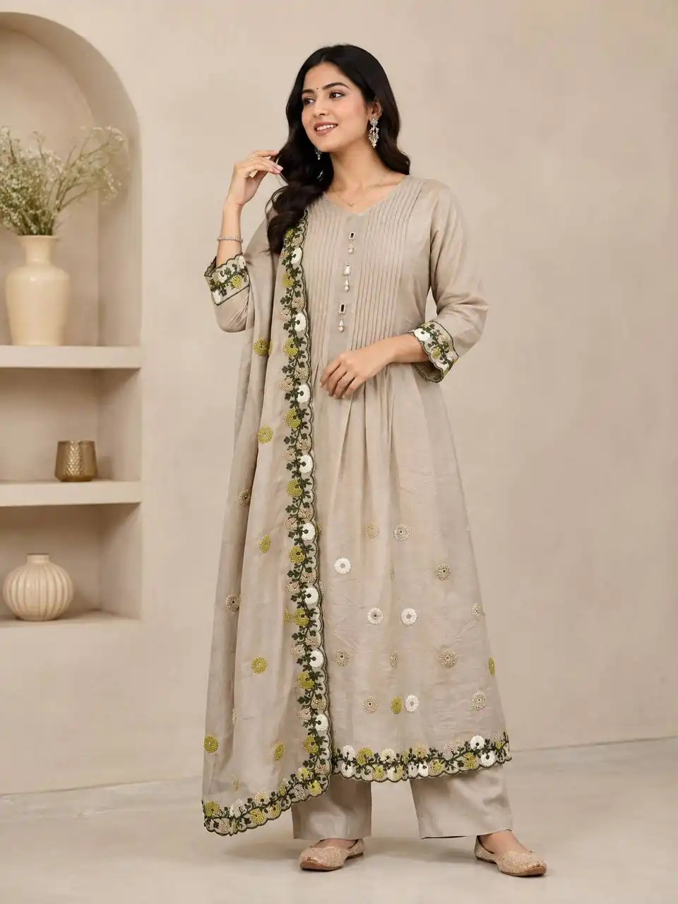 DIVA 181 Grey Mal Chanderi Salwar Suit Perfect for Wedding, Party, Baisakhi, Housewarming, Sangeet – Introductory Price ₹2299. Delivery 4-6 Working D | Jump Suits, Straight Suits, Casual Suits, Creative suits, Designer Suits, Palazzo Suits, Party Wear Suits, Patiala Suits, Salwar suit