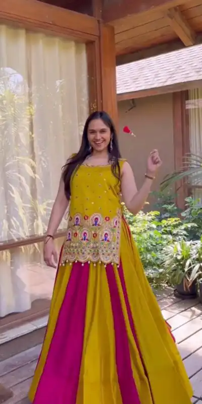 PC 592 Yellow in Color Vichitra Silk Embroidery Work Lehenga Choli . Now at just ₹3149. Delivery 4-6 Working Days. Shop now. | Bollywood Lehenga, Creative Lehenga, Designer Lehenga, Embroidered Lehenga, Lehenga, Party Wear Lehenga