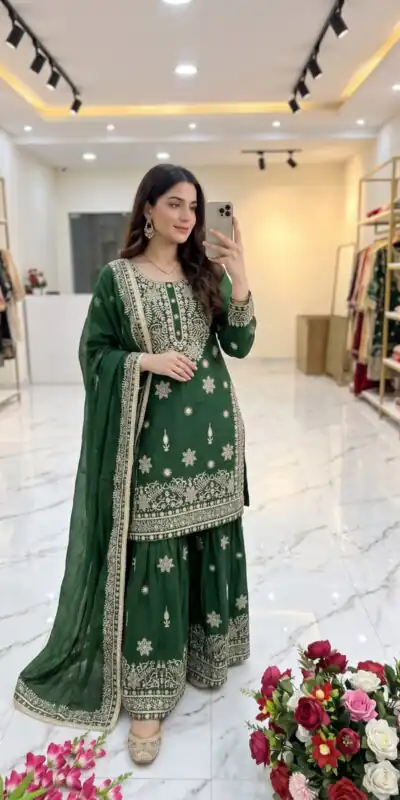 WW 1243 Green NC Zimmy Silk Salwar Suit Perfect for Wedding, Party, Baby Shower, Festival Celebrations, Pongal – . Grab it for ₹2449. Delivery 4-6 Worki | Jump Suits, Straight Suits, Casual Suits, Creative suits, Designer Suits, Palazzo Suits, Party Wear Suits, Patiala Suits, Salwar suit