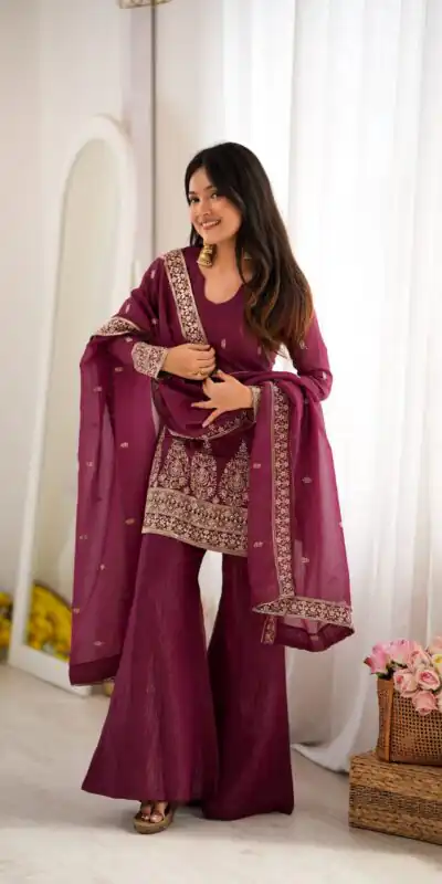 KB 316 Maroon Crunchy Silk Salwar Suit with Embroidery Work. Wedding, Party, Festive, Events Best Price ₹2299. Delivery 4-6 Working Days. Shop now. | Jump Suits, Straight Suits, Casual Suits, Creative suits, Designer Suits, Palazzo Suits, Party Wear Suits, Patiala Suits, Salwar suit
