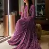 Sabyasachi Pink Color Fancy Thread Sequence Work Party Wear Saree