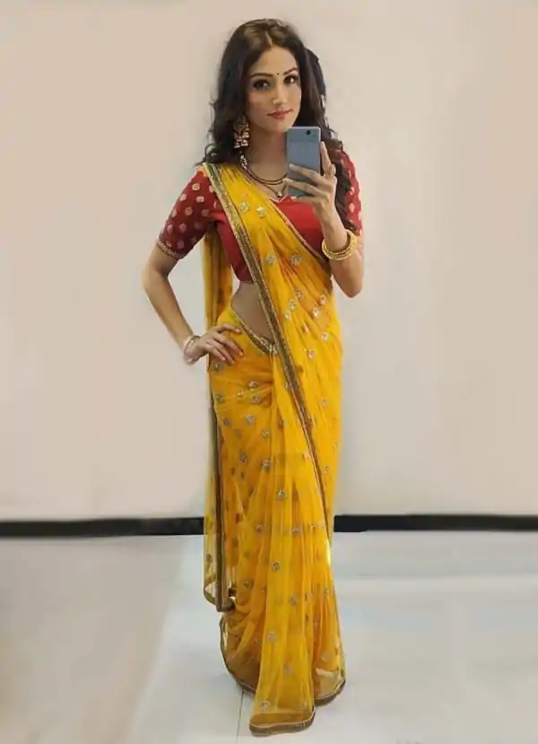 Latest Yellow Color Original Organza With Sequence Work Trendy Saree