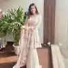 Splendid Trendy White Color Party Wear Sharara Suit