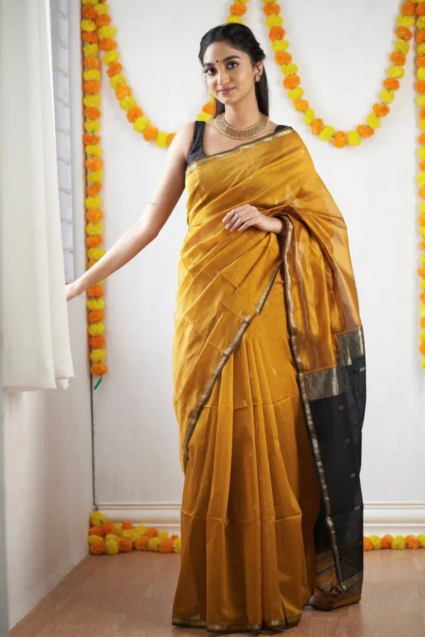 Attractive Yellow Color Soft Lilan Slab Jacquard Work Saree