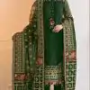 Aglow Green Color Georgette Embroidery Stone work Sharara Suit