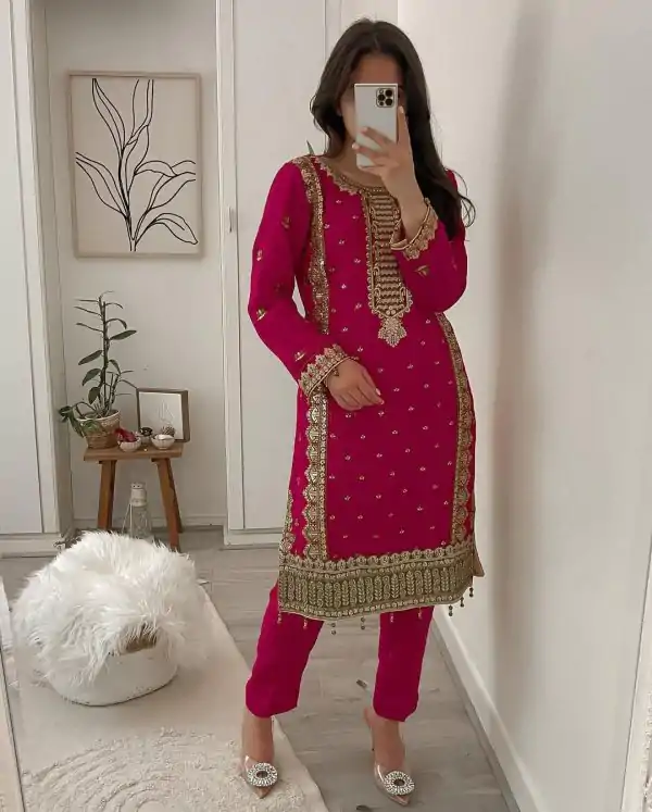 Dreamy Red Color Georgette With Heavy Embroidery Sequence Work Party Wear Top