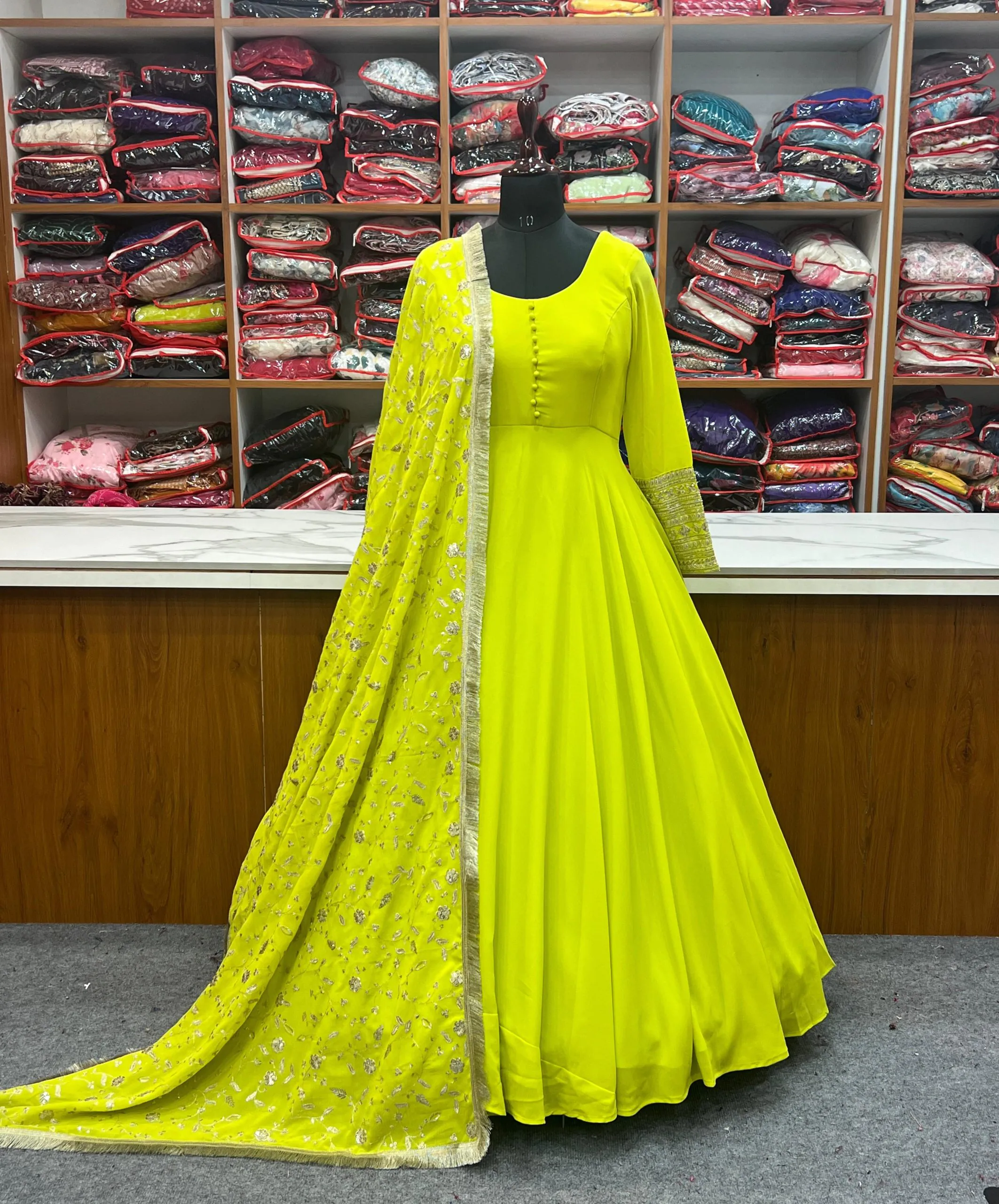 Fashionable Liril Color Pure Soft Faux Georgette Anarkali Suit
