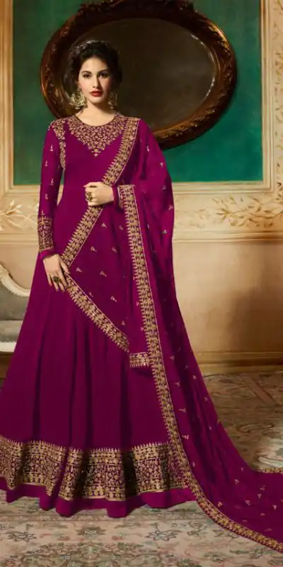 Marvelous Pink Georgette Designer Embroidered Anarkali Suit