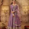 Grand Look Purple Color Dola Silk Embroidery Work Anarkali Suit
