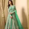 Drashti Dhami Light Green Embroidered Georgette Net Anarkali Suit