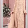 Latest Cream Color Georgette Embroidered Sequence Work Straight Salwar Suit