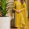 Mesmerizing Yellow Color Rayon Embroidery Work Printed Kurti