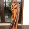Modern Dark Brown Color Lichi Silk Jacquard Work Fancy Saree