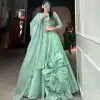 Exclusive Parrot Green Color Rajwadi Chanderi Silk Lehenga Choli