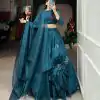 Exclusive Rama Blue Color Rajwadi Chanderi Silk Lehenga Choli