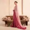 Pretty Baby Pink Color Sequins Embrodery Work Saree