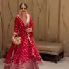 Ravishing Maroon Color Georgette Embroidery Sequence Work Gown
