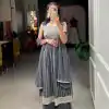 Stunning Grey Color Georgette With Heavy Embroidery Sequence Work Party Wear Gown