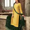 Adorable Yellow & Green Color Party Wear Georgette Sharara Suit