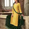 Adorable Yellow & Green Color Party Wear Georgette Sharara Suit