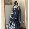 Beauteous Party Wear Look Faux Georgette Black Color Gown
