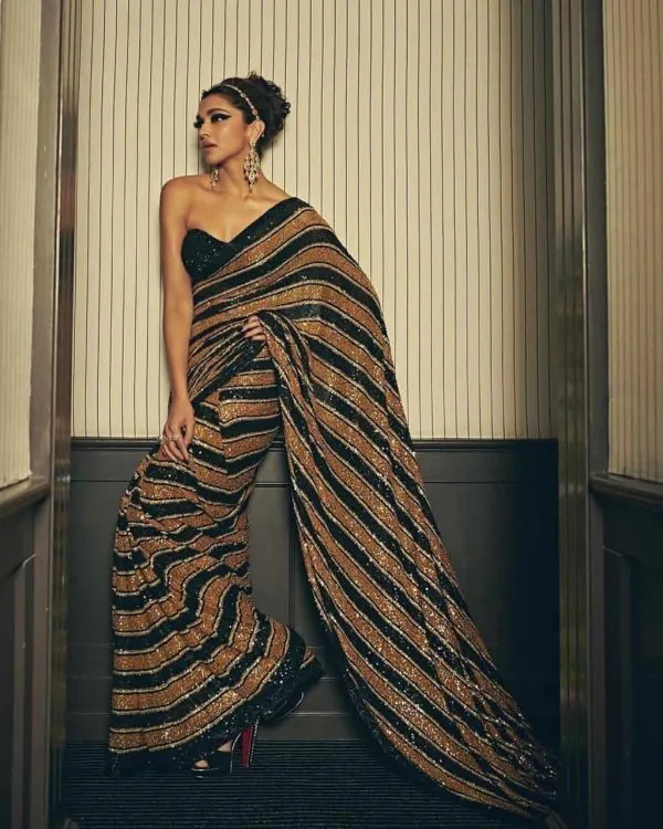 deepika-padukone-in-sabyasachi-gold-black-color-saree