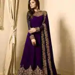 Floor Length Anarkali For Women's In Voilet Color With Heavy Georgette