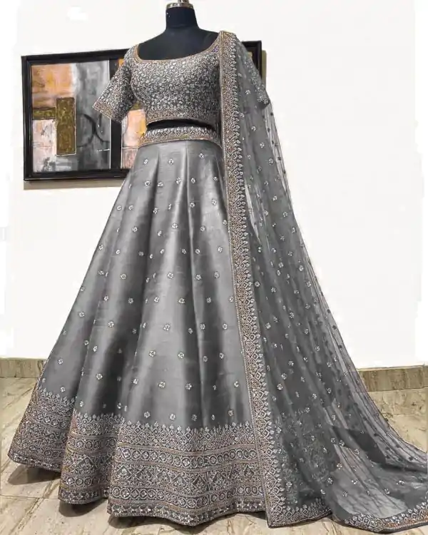 elegant-grey-color-embroidery-sequence-work-festive-lehenga-choli