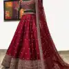 Elegant Red Color Embroidery Sequence Work Festive Lehenga Choli