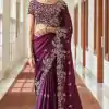 Gorgeous Purple Color Kasturi Silk With Zari & Thread Work Saree