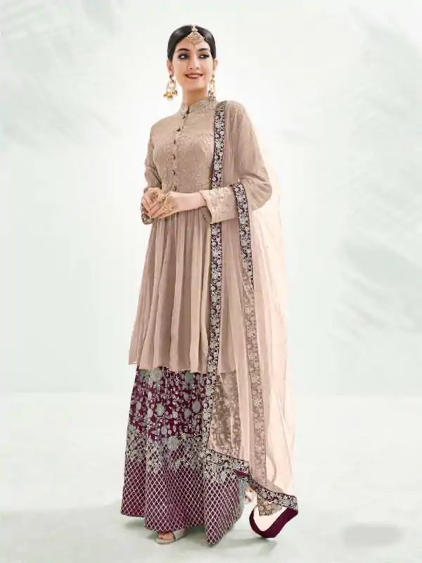 latest-brown-color-georgette-with-embroidery-work-sharara-suit