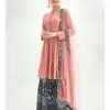 Latest Orange Color Georgette With Embroidery Work Sharara Suit