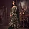 Maisha Women's Wear Black Color Heavy Net Embroidered Stone Work Sharara Suit