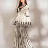 Perfect White & Black Color Georgette With Embroidery Work Plazzo Suit