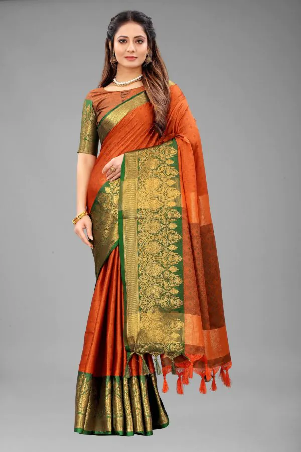 Resplendent Maroon Color Pure Mercerized Cotton Silk Saree