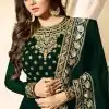 Wonderful Green Color Faux Georgette & Codding Embroidery work Suit