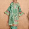 Beautiful Green Color Chinon Coding Embroidery Salwar Suit