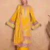 Beautiful Yellow Color Chinon Coding Embroidery Salwar Suit