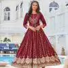 Consummate Red Color Heavy 14 Kg Rayon Printed Work Kurti