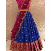 Cute Royal Blue Kanjivaram Silk Jacquard Zari Lehenga Choli