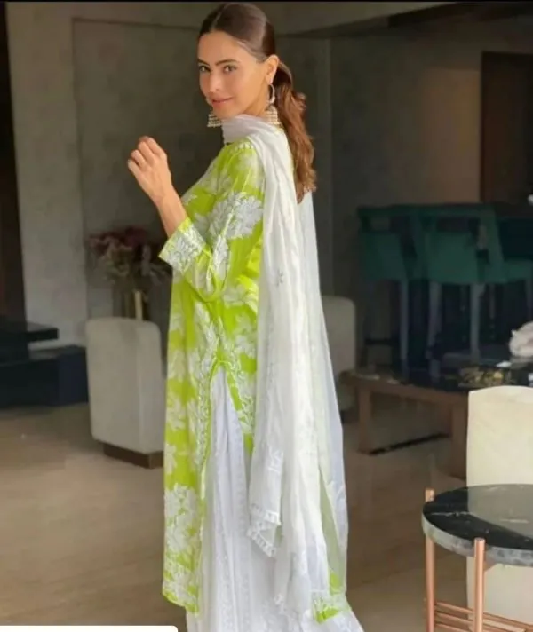 Dazzling Green Color Georgette Fancy Digital Printed Salwar Suit