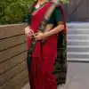 Dazzling Red Color Soft Lichi Silk Cloth Rich Pallu Work Saree