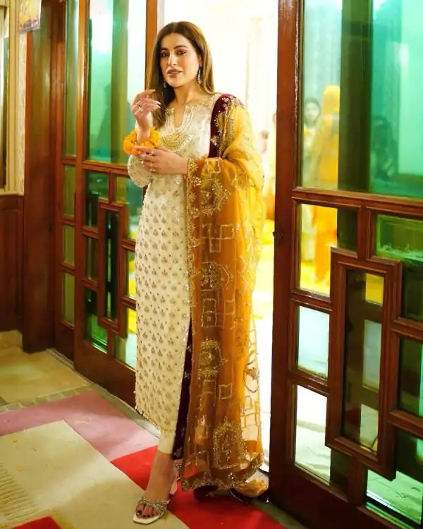 Dazzling White Georgette Embroidery Sequence Sharara Suit