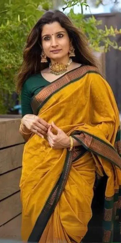 Dazzling Yellow Color Soft Lichi Silk Cloth  Rich Pallu Work Saree