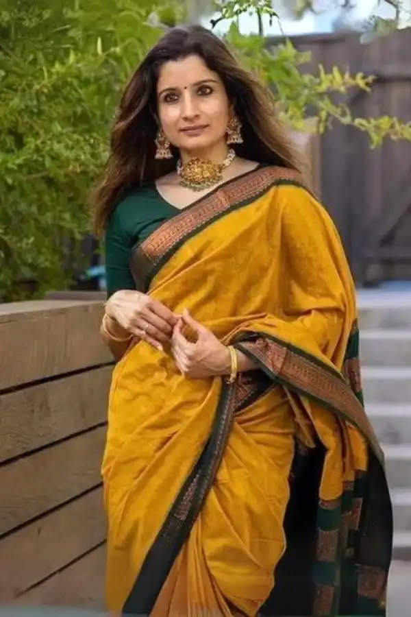 Dazzling Yellow Color Soft Lichi Silk Cloth  Rich Pallu Work Saree