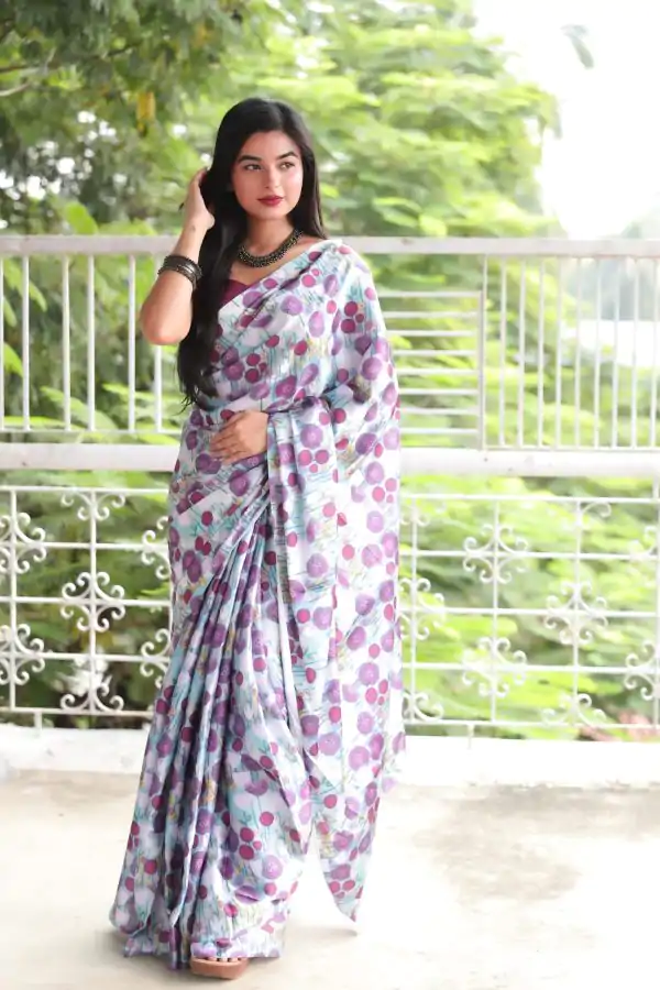 Exquisite Light Purple Color Devsena Soft Silk Saree Digital Saree