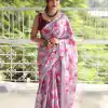 Exquisite Peach Color Devsena Soft Silk Saree Digital Printed Saree