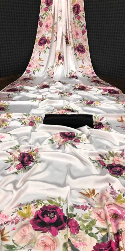 Fancy Baby Pink Color Devsena Soft Silk Saree Digital Print Saree